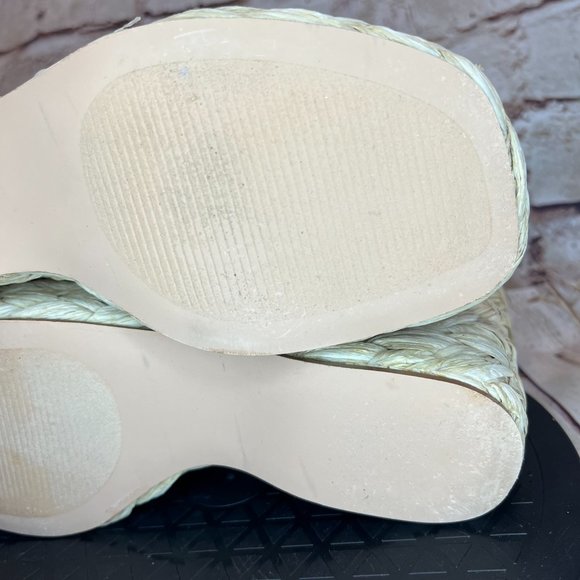 Steve Madden Women's Brown Fabric Open Toe Ankle Strap Jute Wedges Sandals 8.5 M - Picture 7 of 9